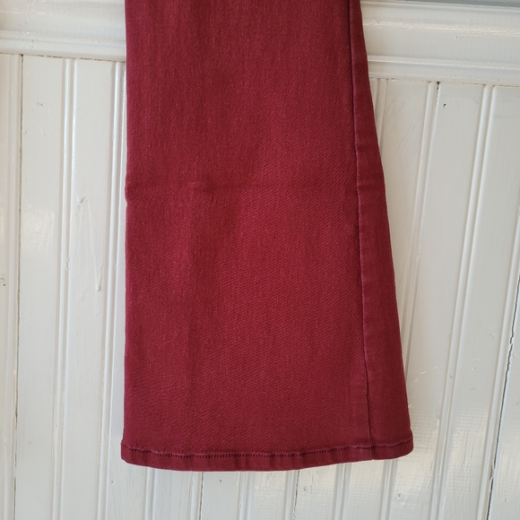 DG2 Burgundy Red Stretchy Mid Rise Super Flare Bell Bottom Jeans Size 6 - Picture 10 of 16